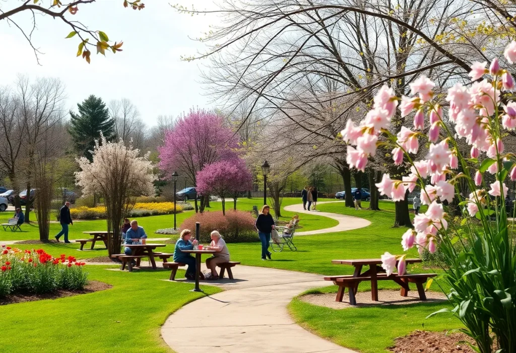 Families enjoying outdoor activities in Rock Hill park.