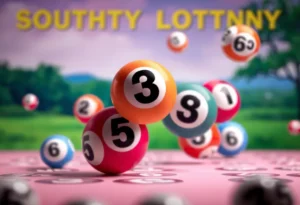 Abstract representation of a lottery draw event with colorful balls