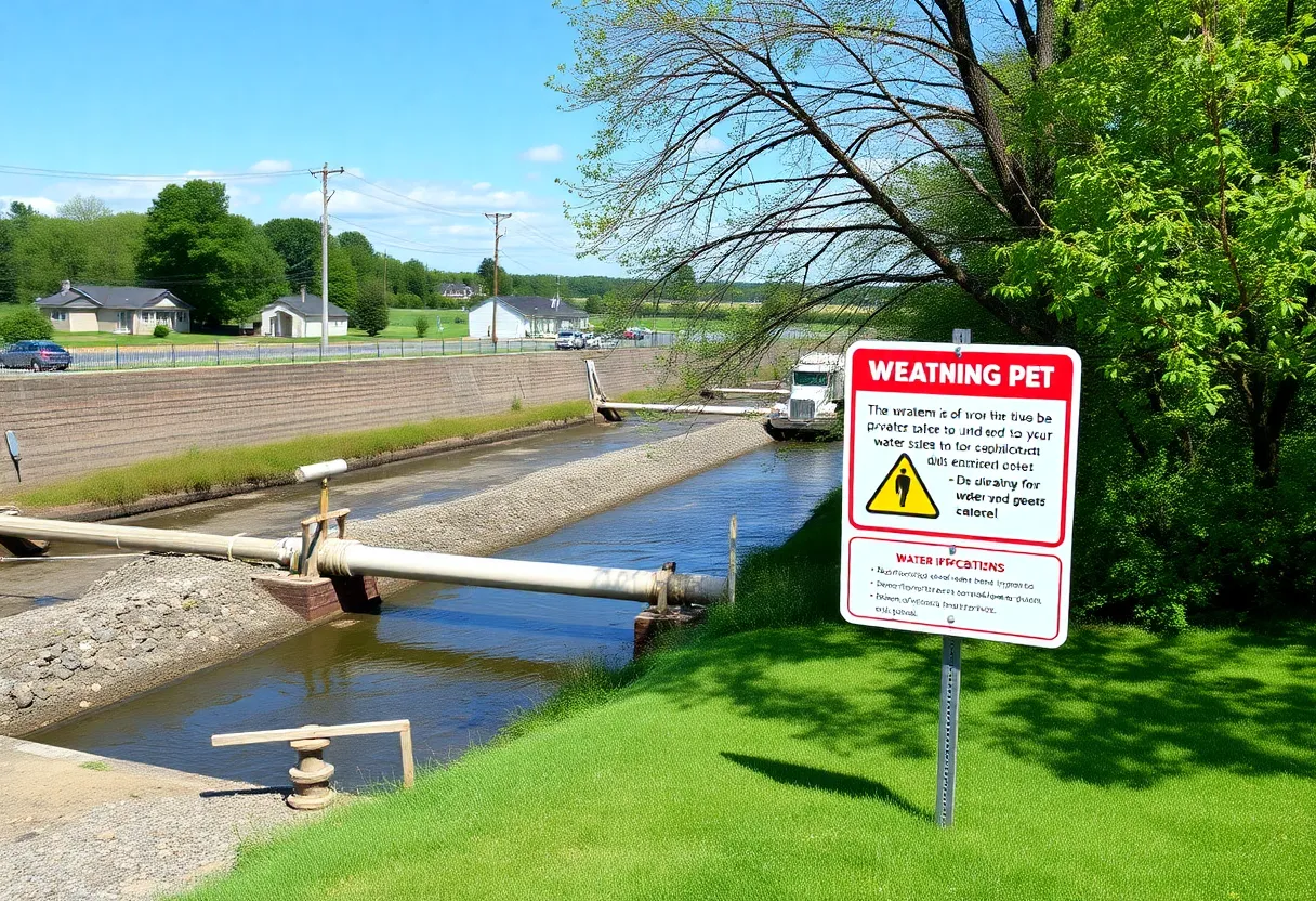 A public notice about the boil water advisory in Western York County.