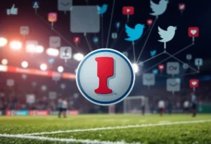 Carolina Panthers team logo with social media icons