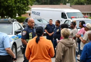 Community members interacting with law enforcement in Clinton County