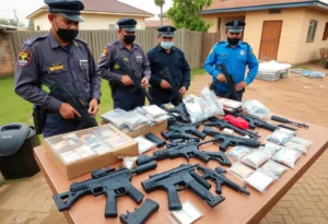 Police seizing drugs and firearms in Clover, South Carolina