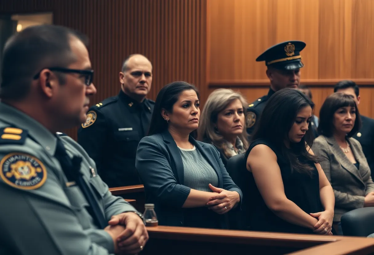 Tense courtroom scene during bond hearing for double homicide suspect.