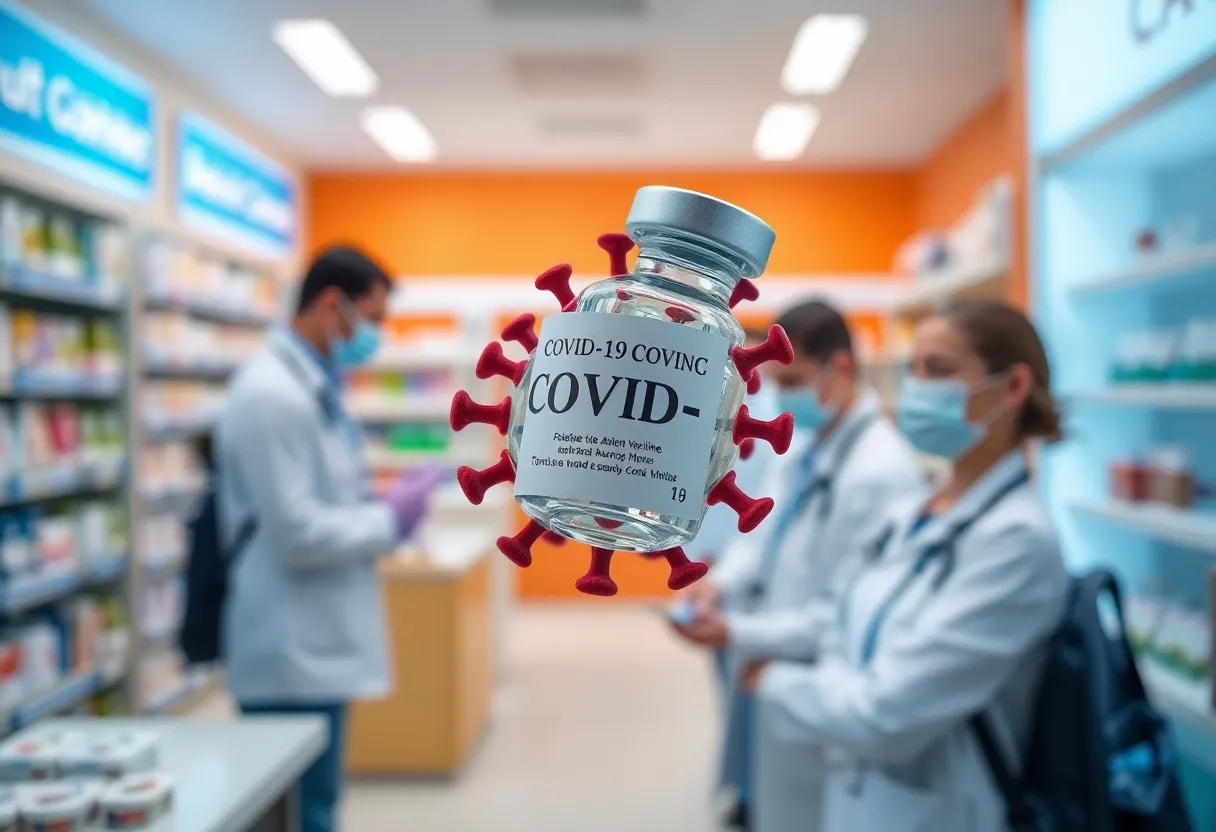 Representation of COVID-19 vaccine changes and healthcare distribution