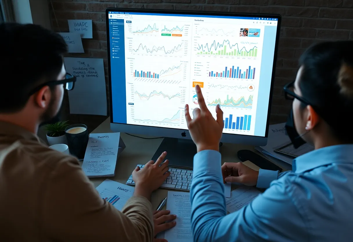 Marketing team analyzing data-driven insights for strategy personalization.