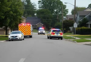 Police vehicles at a domestic incident scene in Springettsbury Township
