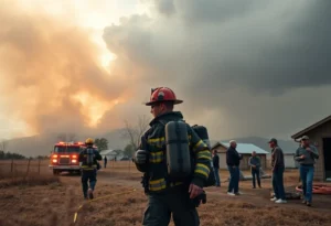 Firefighter responding to an emergency in rural North Carolina