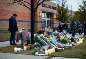 Community memorial at Evergreen High School for shooting victims