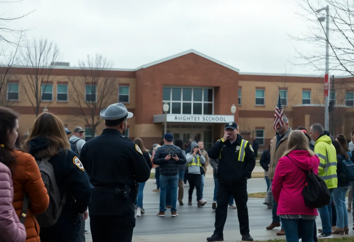 Emergency response at Evergreen High School after a shooting incident