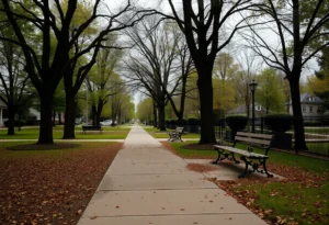 A peaceful view of Steele Street Park, highlighting the impact of a recent shooting.