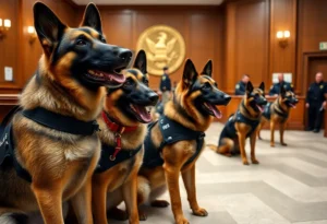 K-9 officers at their retirement ceremony in York County