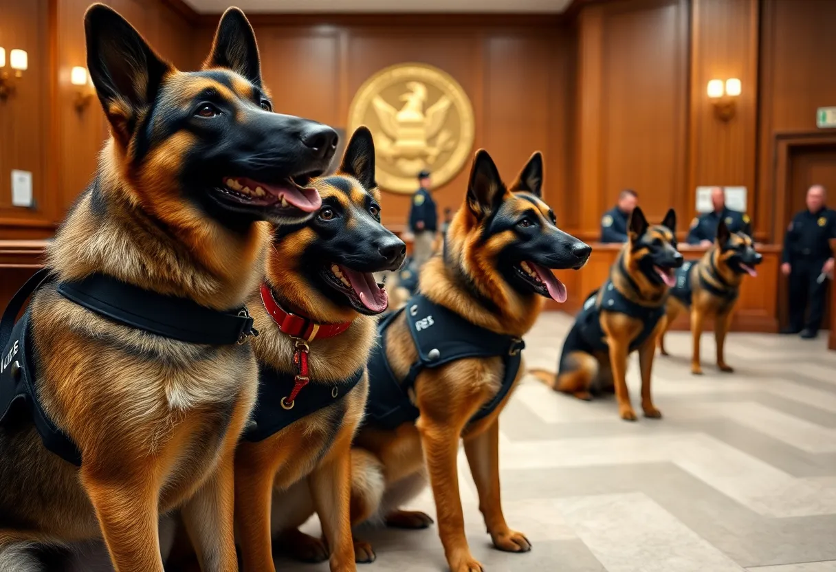 K-9 officers at their retirement ceremony in York County