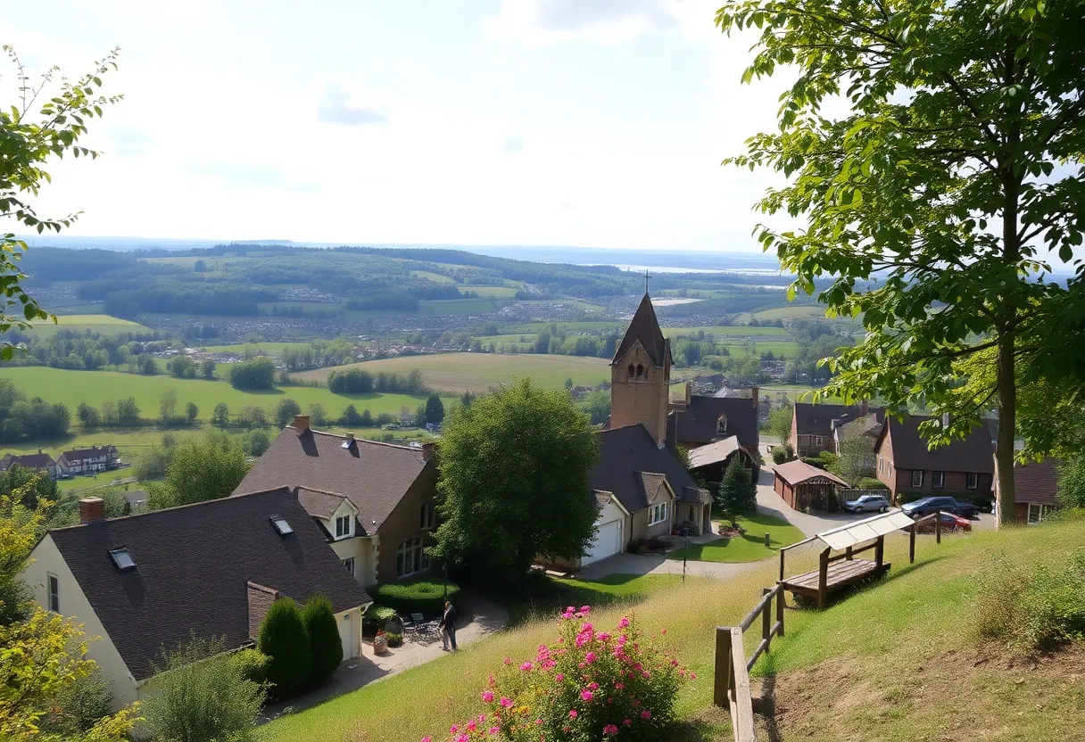 Beautiful landscape of Lancaster County depicting community life.