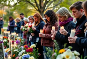 Community members gathered for a memorial service in Rock Hill
