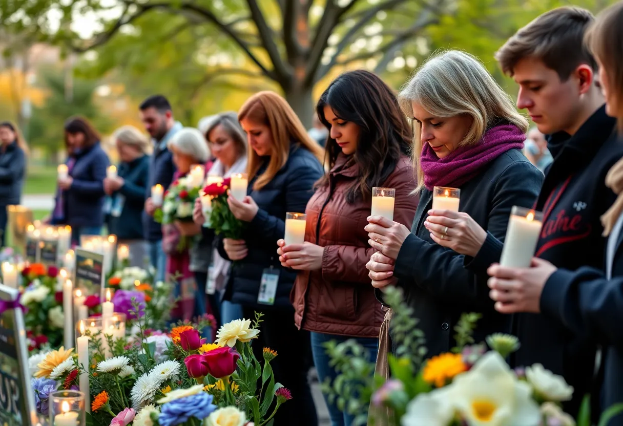 Community members gathered for a memorial service in Rock Hill