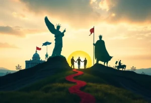 Illustration symbolizing political change and generational shift in leadership.