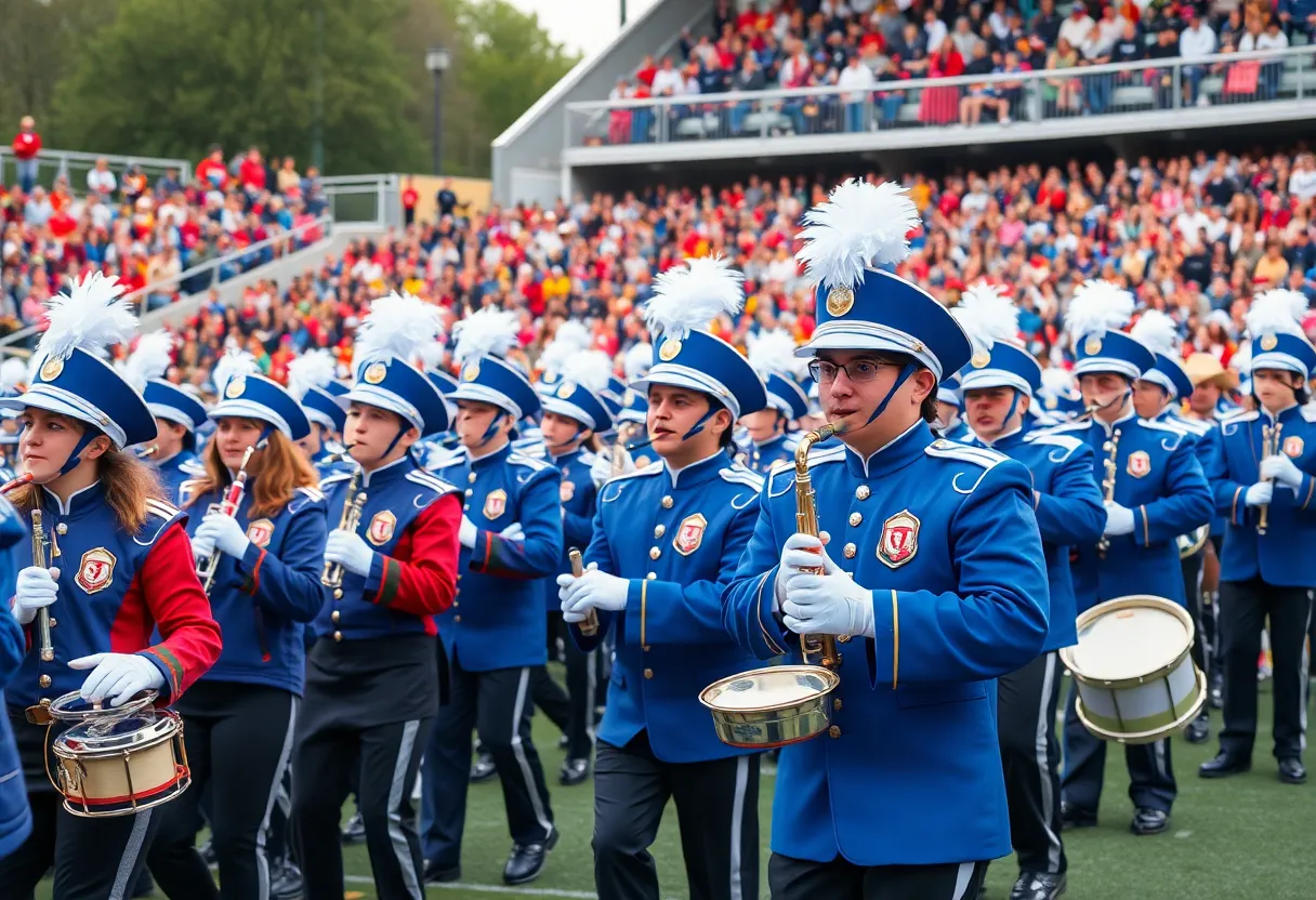 Rock Hill High School Marching Band performing