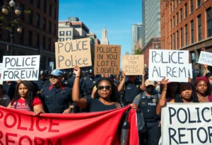 Community protest advocating for police reform in Rock Hill
