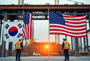 Construction site representing South Korea's investment in the U.S.