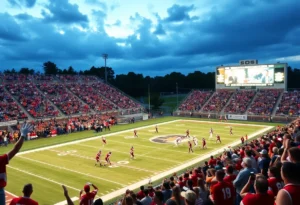 High school football game between South Pointe and Rock Hill