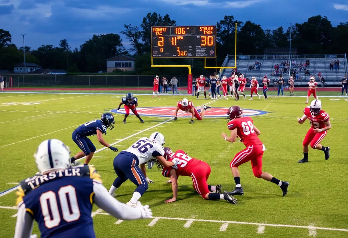 High school football game between South Pointe and West Charlotte