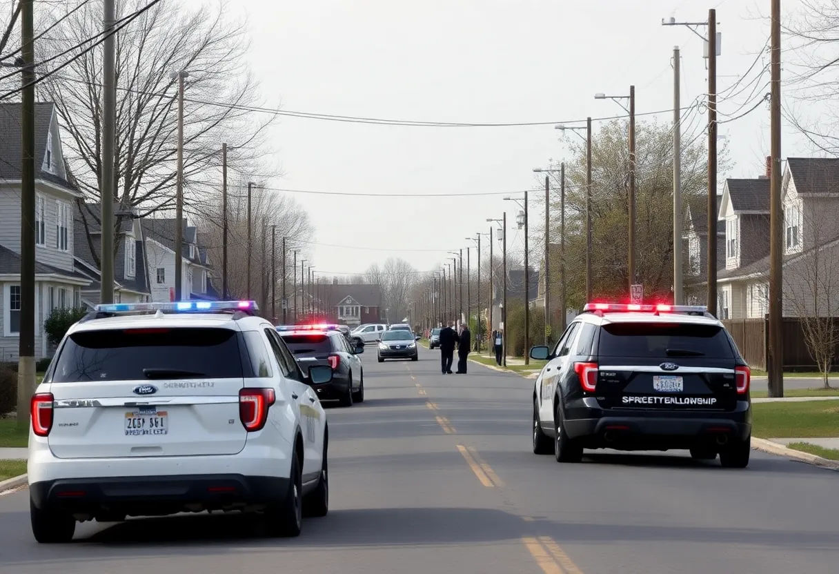 Police presence at the scene of a shooting incident in Springettsbury Township