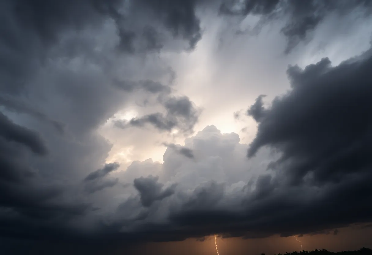 Dark storm clouds over South Carolina indicating bad weather