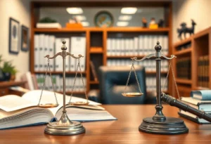 Interior of a professional law office representing the Ted Law Firm