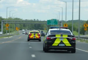Police patrol car on York County highway