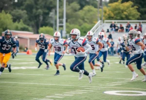 York High School football team playing against Dreher High School.