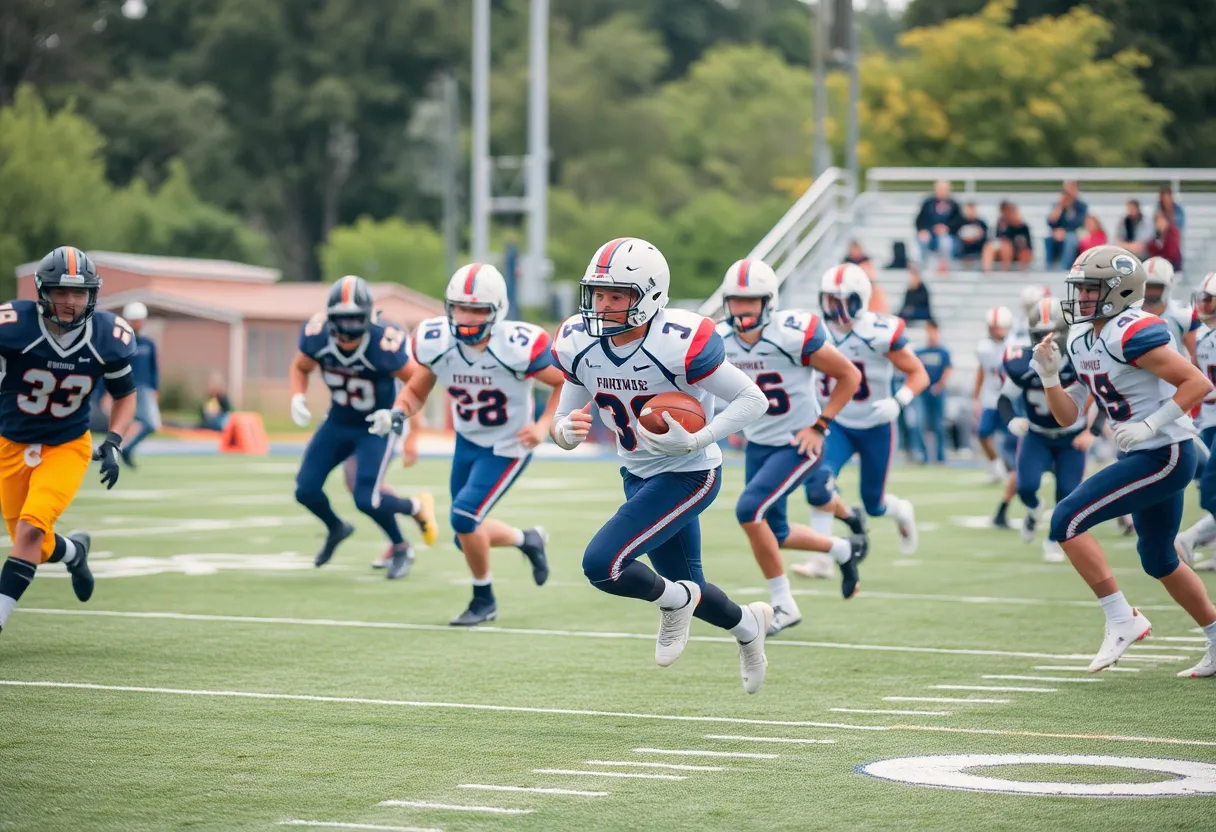 York High School football team playing against Dreher High School.