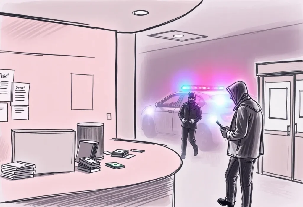 Illustration of a bank robbery