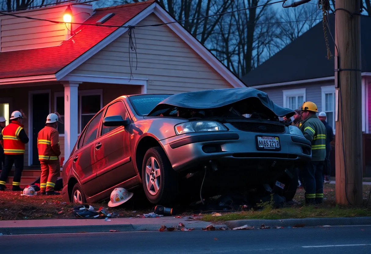 Car crashed into home with emergency responders on the scene