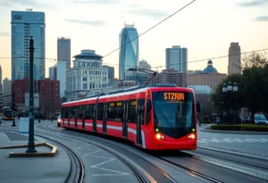 Image representing Charlotte's light rail system focused on safety and crime prevention.