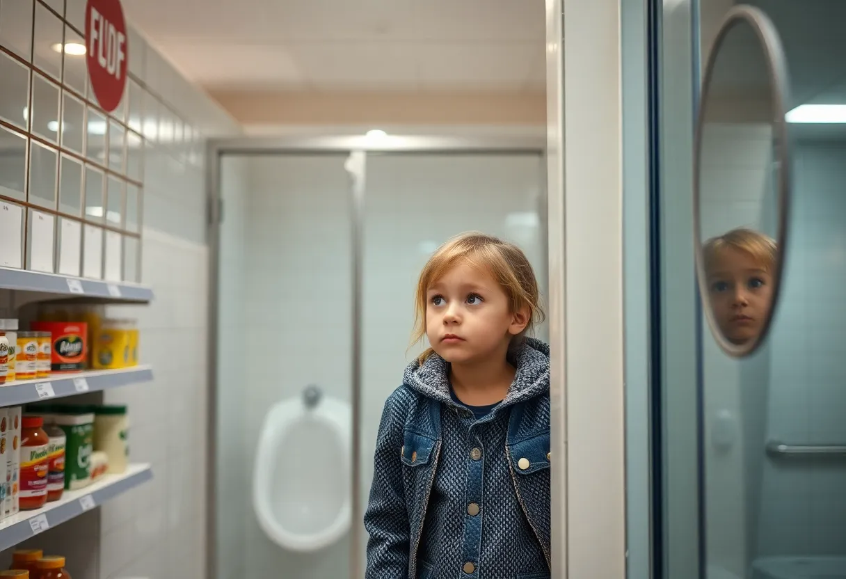 A concerned parent advocating for child safety in public spaces.