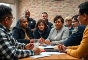 Residents discussing safety measures regarding juvenile delinquency