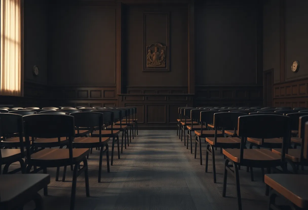 Courtroom symbolizing justice