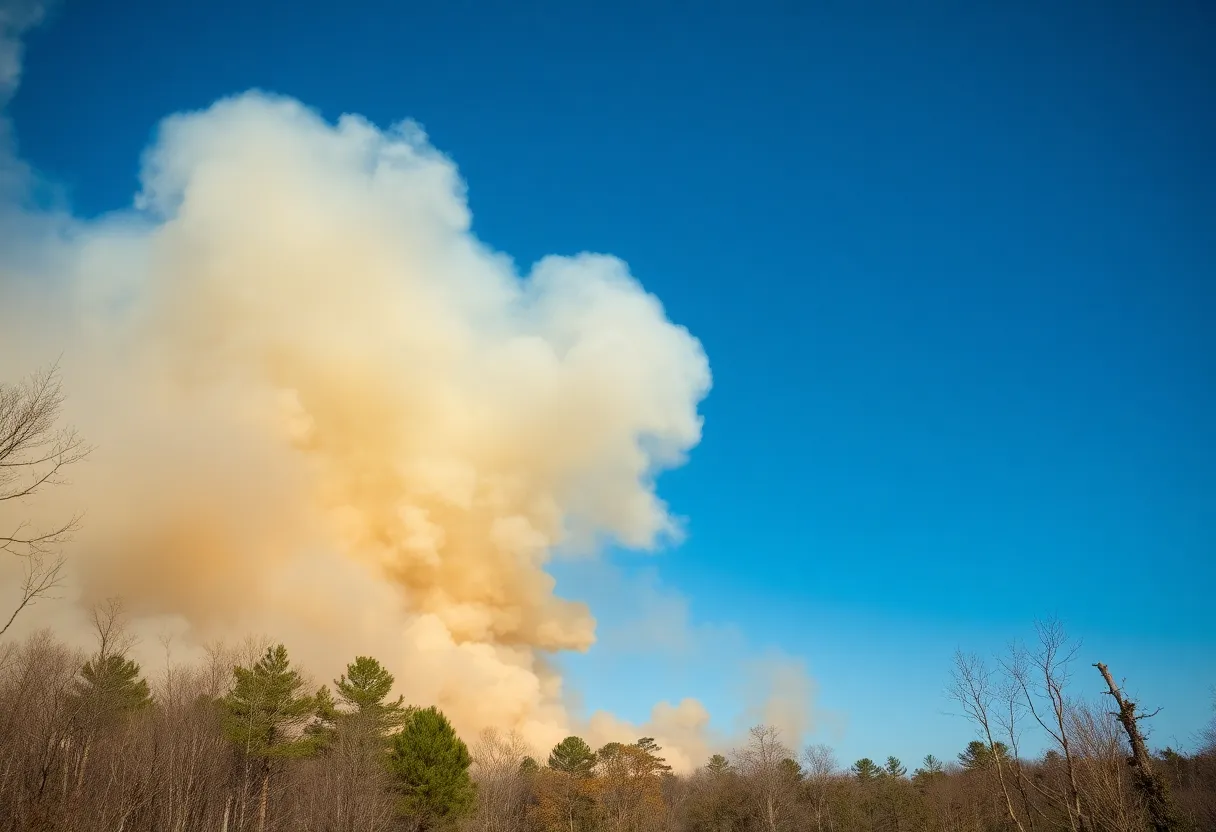 Wildfire in Greenville, South Carolina