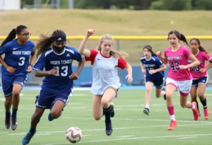 High school athletes competing in cross country, football, tennis, golf, and swimming