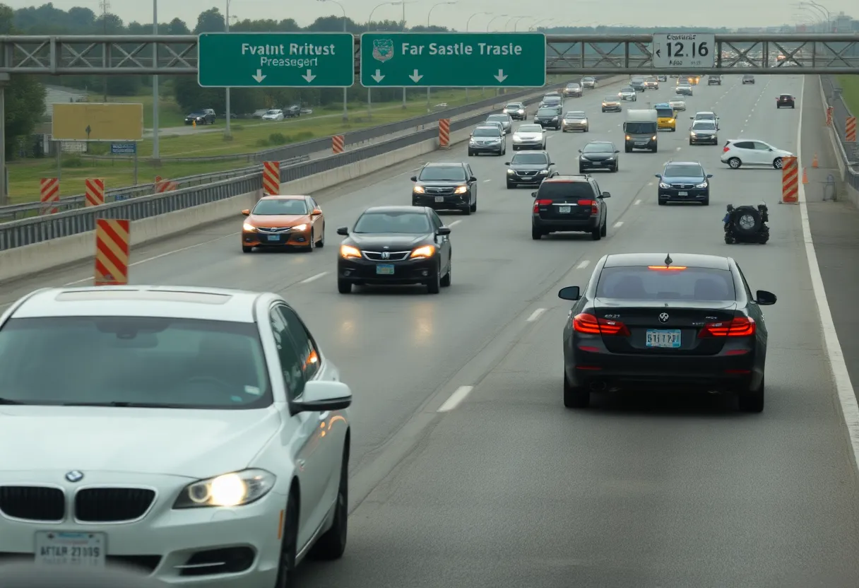 Dramatic high-speed chase with police activity