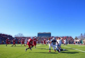 Indian Land football game against Fort Mill, showcasing players in action.