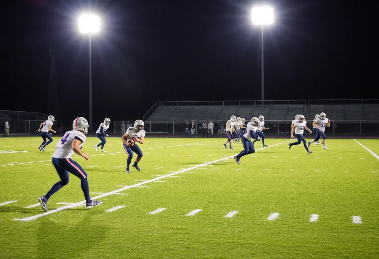 Irmo High School Football Team competing on the field
