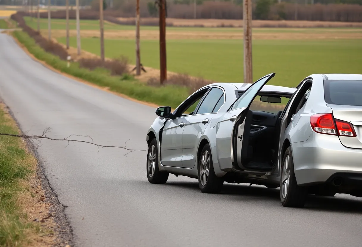Car accident scene in Lancaster County