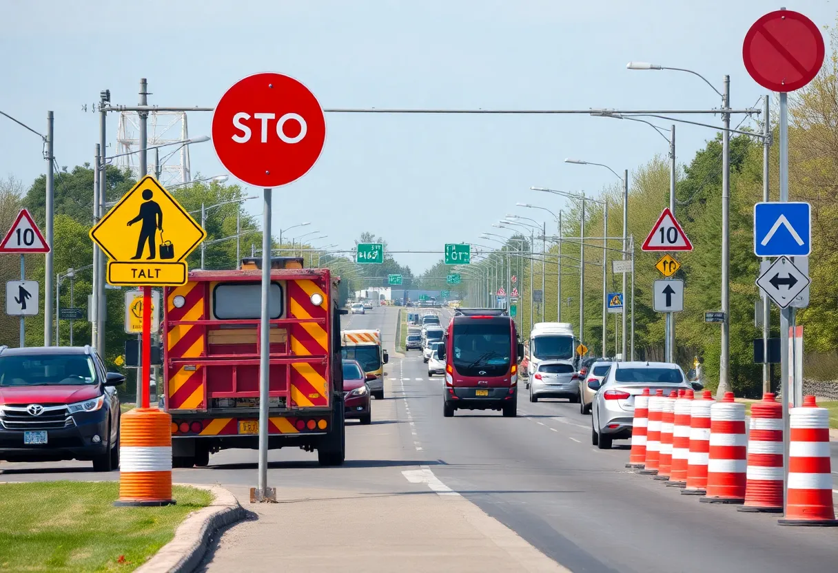 Construction scene indicating road safety improvements in Lancaster County
