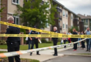 Police investigating a shooting incident outside an apartment complex