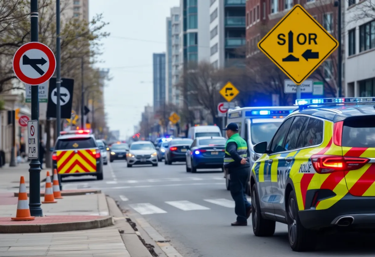 Traffic safety in Lebanon depicting police presence and road signs.