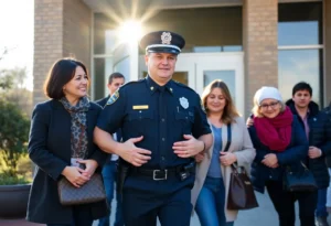 Lt. David Godfrey being discharged from hospital