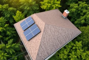 A well-maintained roof showing effective drainage and clean gutters.