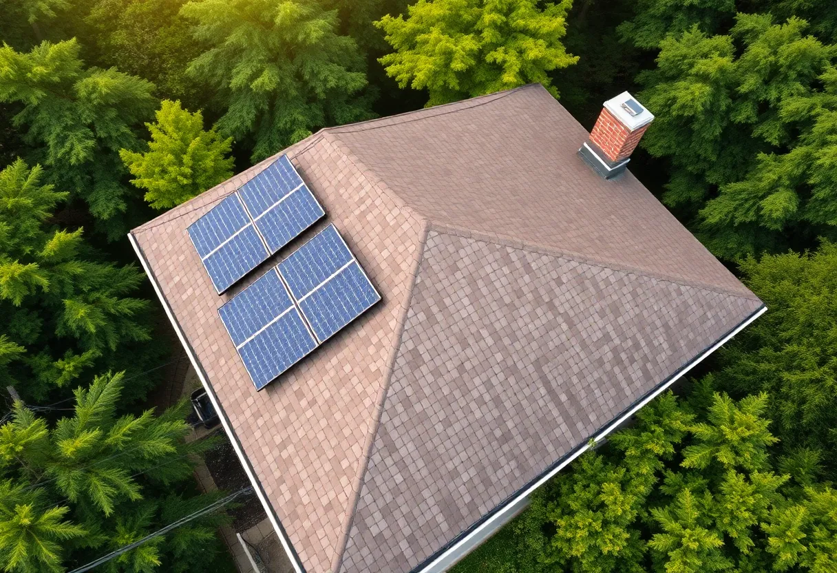 A well-maintained roof showing effective drainage and clean gutters.