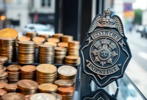 Rare coins displayed in a coin shop